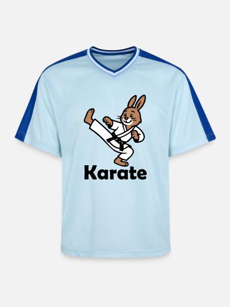 Karaté Lapin - T-shirt de foot unisexe en mesh - bleu clair/bleu foncé