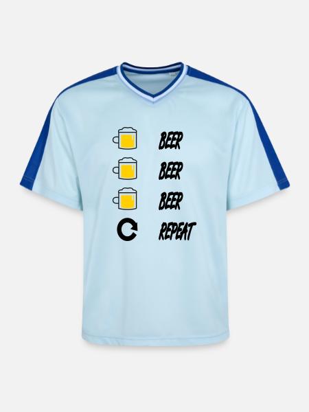 beer beer beer repeat - Unisex Football Style Mesh T-Shirt - light blue/dark blue
