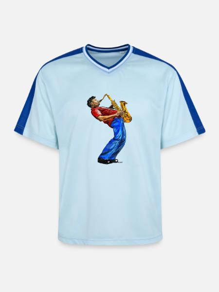 Musiker - Unisex Football Style Mesh T-Shirt - Hellblau/Dunkelblau