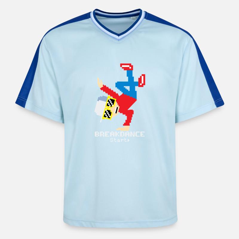 Breakdance B-Boy - T-shirt de foot unisexe en mesh - bleu clair/bleu foncé