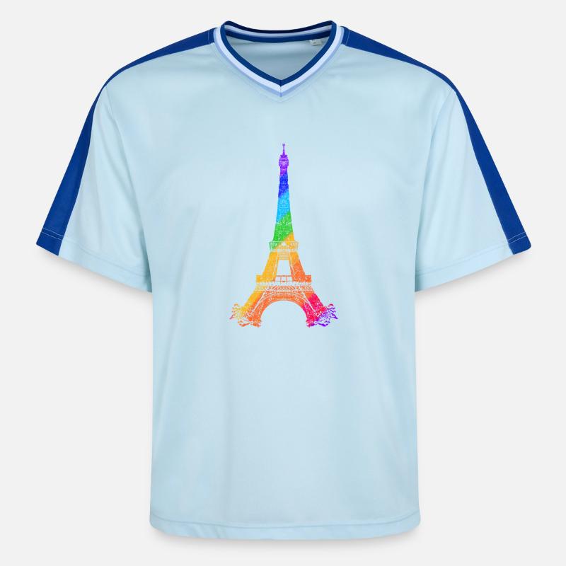 Eiffel Tower - T-shirt de foot unisexe en mesh - bleu clair/bleu foncé