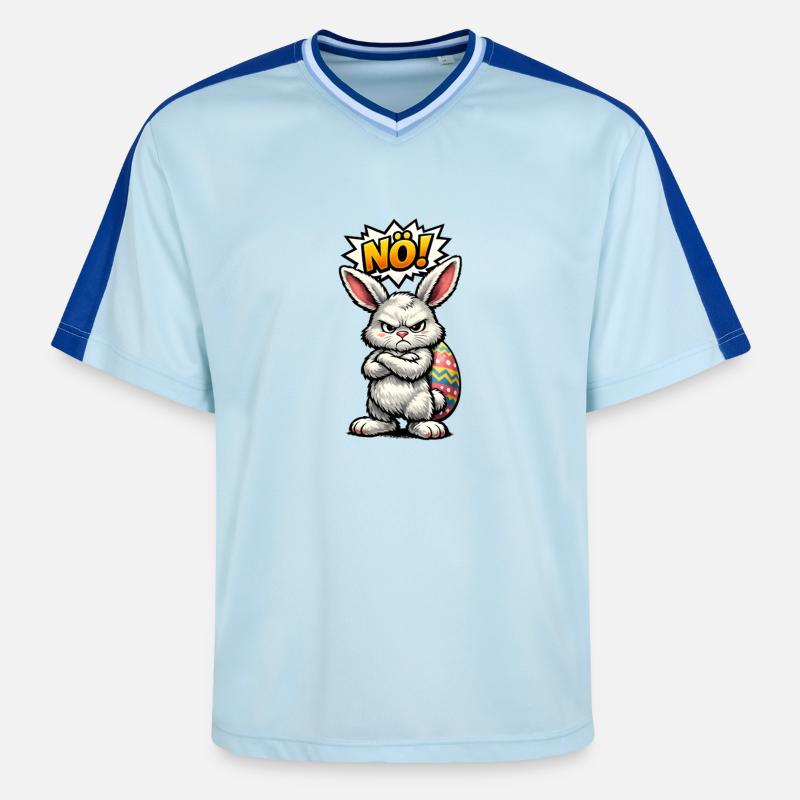 Nope Easter Bunny Easter - Unisex Football Style Mesh T-Shirt - light blue/dark blue