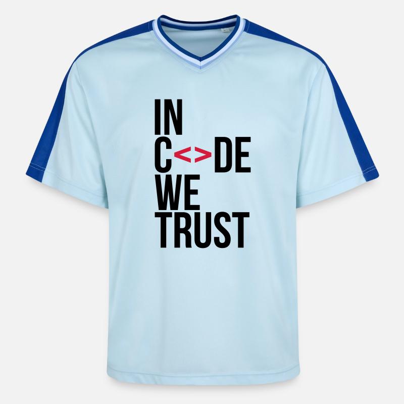 in code we trust ! - T-shirt de foot unisexe en mesh - bleu clair/bleu foncé