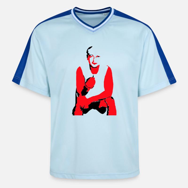 Frère - T-shirt de foot unisexe en mesh - bleu clair/bleu foncé