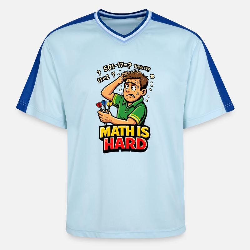 Les maths, c’est des fléchettes difficiles - T-shirt de foot unisexe en mesh - bleu clair/bleu foncé