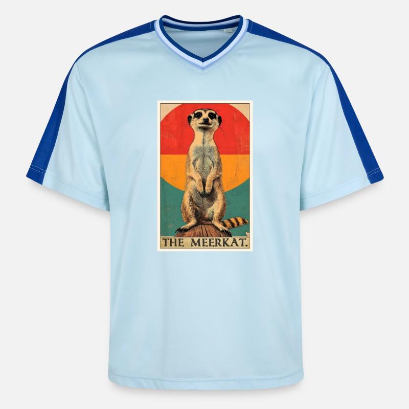 Suricate Erdmännchen - T-shirt de foot unisexe en mesh - bleu clair/bleu foncé
