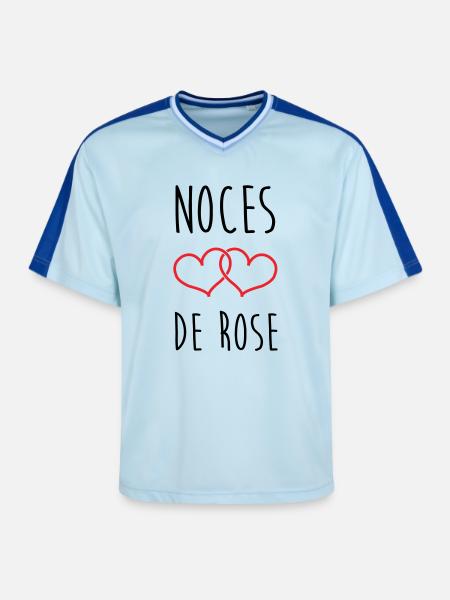 Rose Wedding 17 Years of Marriage - Unisex Football Style Mesh T-Shirt - light blue/dark blue