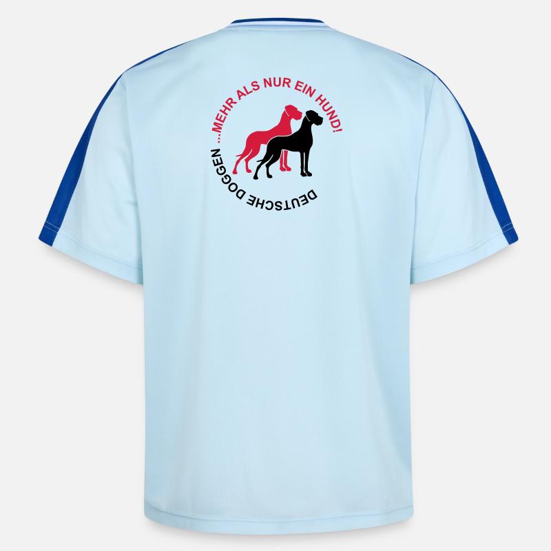 Dogues allemands - Plus qu'un chien - T-shirt de foot unisexe en mesh - bleu clair/bleu foncé