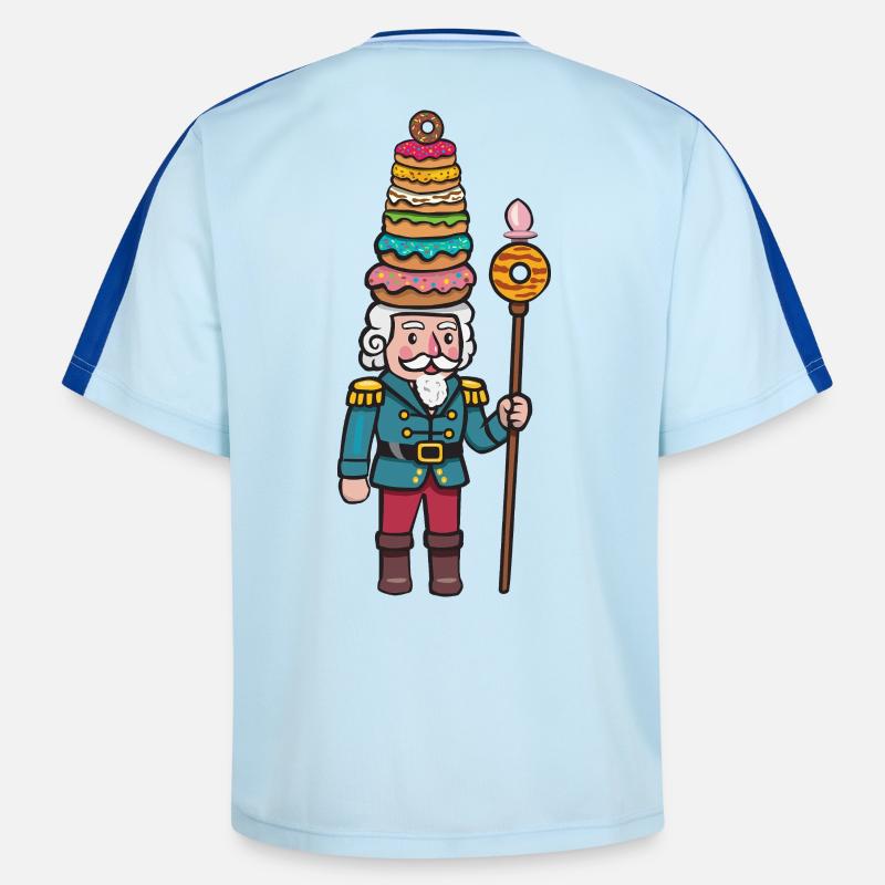 donut cracker nutcracker - Unisex Football Style Mesh T-Shirt - light blue/dark blue