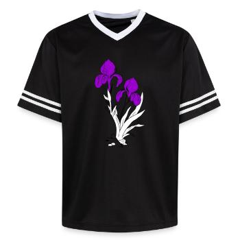 Lilie - Unisex Football Style Mesh T-Shirt - Rosa/Rosa Streifen - Vorne - AI Model Female 172 light (172cm) & AI Model Male 178 dark (178cm)