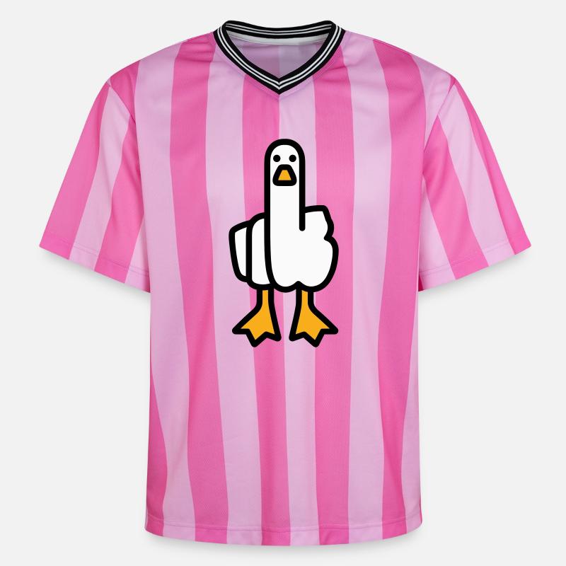 Oie de déclaration - T-shirt de foot unisexe en mesh - rose/rose rayures