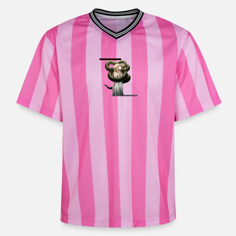 Séduction du serpent - T-shirt de foot unisexe en mesh - rose/rose rayures