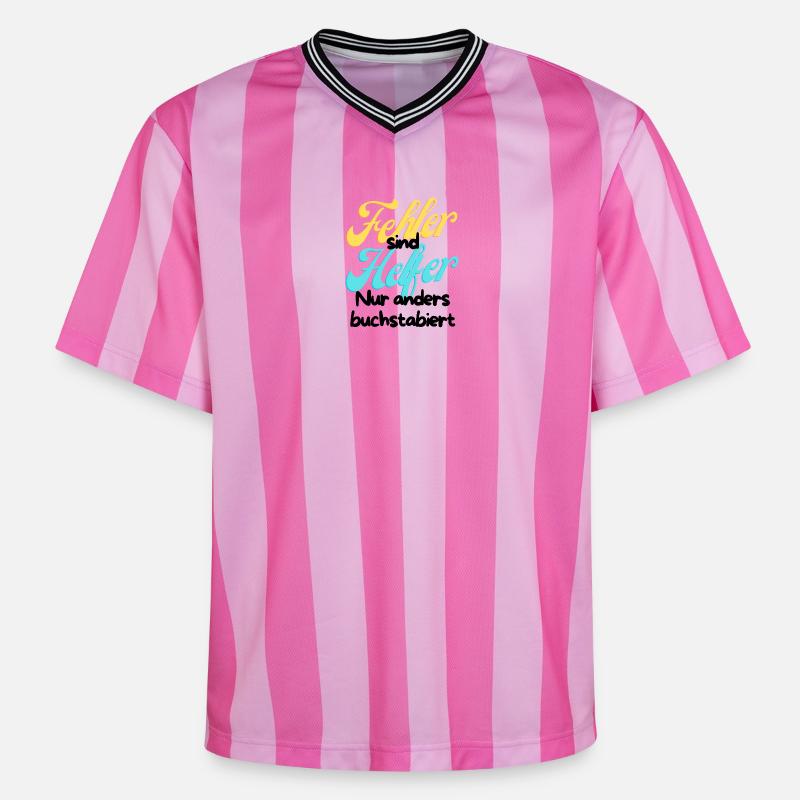 Error Helper Gradient Script - Unisex Football Style Mesh T-Shirt - pink/pink stripes