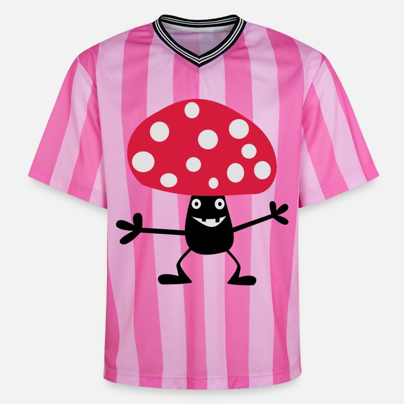Toadstool vilain - T-shirt de foot unisexe en mesh - rose/rose rayures
