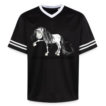 Süßer Andalusier - Unisex Football Style Mesh T-Shirt - Rosa/Rosa Streifen - Vorne - AI Model Female 172 light (172cm) & AI Model Male 178 dark (178cm)