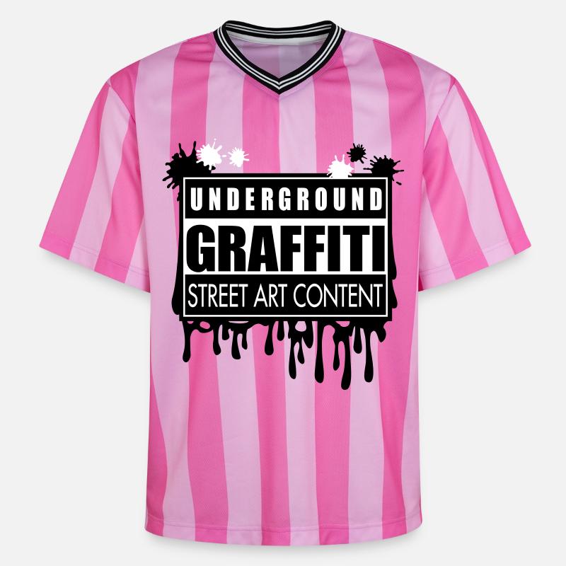 Underground graffitis flex - T-shirt de foot unisexe en mesh - rose/rose rayures