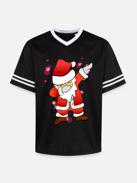 Dabbing Nicholas - Unisex Football Style Mesh T-Shirt - pink/pink stripes