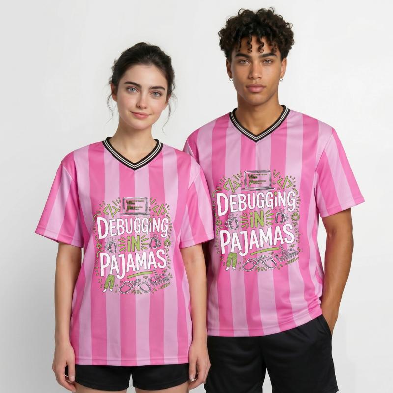Remote Developer Debugging In Software Developer Unisex Football Style Mesh T-Shirt