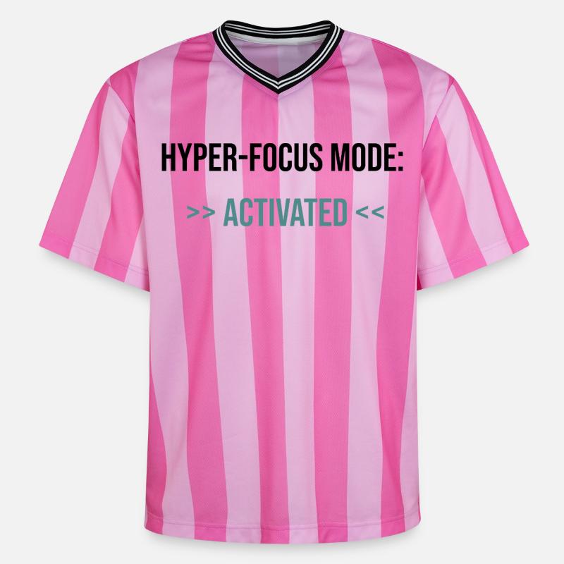 Mode Hyper-Focus : Activé - Déclaration - T-shirt de foot unisexe en mesh - rose/rose rayures