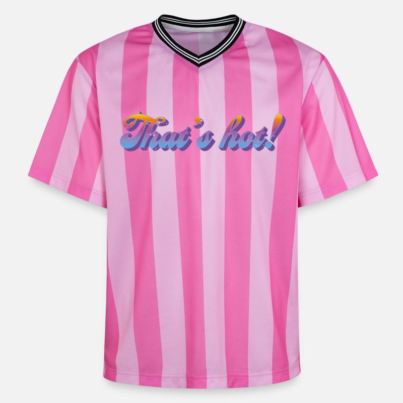 C’est chaud ! – Style dégradé rétro - T-shirt de foot unisexe en mesh - rose/rose rayures