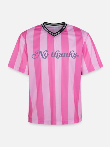 No thank you. - Unisex Football Style Mesh T-Shirt - pink/pink stripes