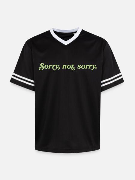 Désolé, pas désolé – Cheeky Attitude - T-shirt de foot unisexe en mesh - rose/rose rayures