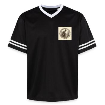 Gentleman Gardener - Unisex Football Style Mesh T-Shirt - black/white - Front - AI Model Female 172 light (172cm) & AI Model Male 185 light (185cm)