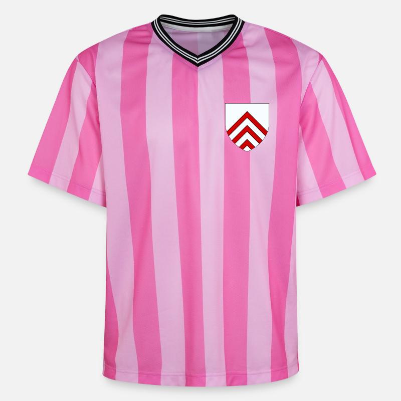 Blason du Perche - T-shirt de foot unisexe en mesh - rose/rose rayures