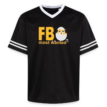 most wanted chick egg - Unisex Football Style Mesh T-Shirt - pink/pink stripes - Front - AI Model Female 172 light (172cm) & AI Model Male 178 dark (178cm)
