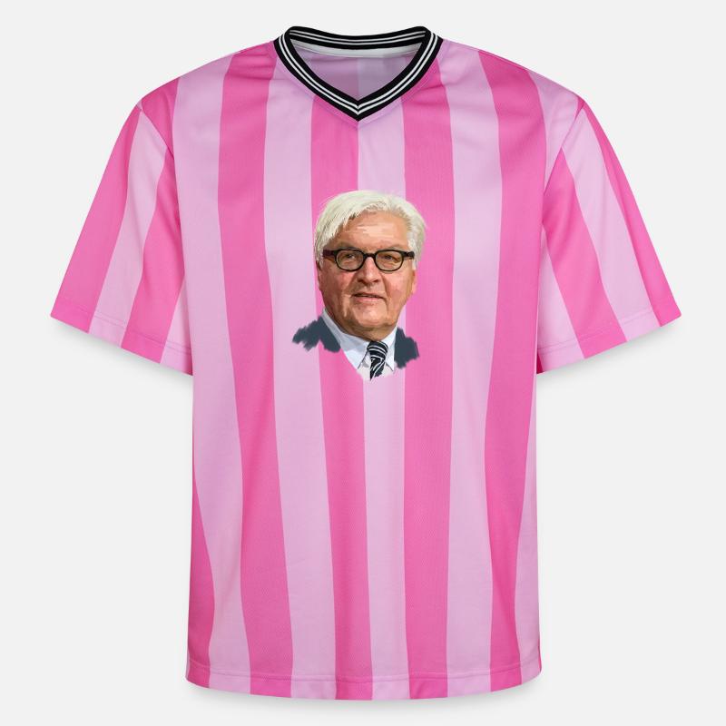 Frank-Walter Steinmeier - T-shirt de foot unisexe en mesh - rose/rose rayures