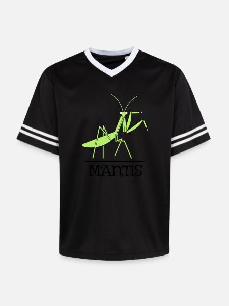Gottesanbeterin – Illustration für Naturfreunde - Unisex Football Style Mesh T-Shirt - Rosa/Rosa Streifen