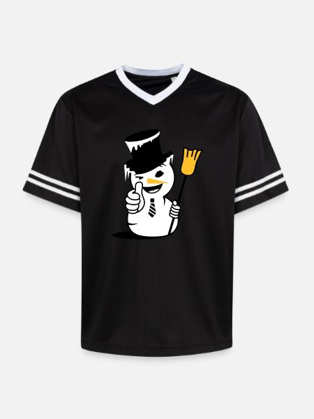 Cool snowman with thumbs up - Unisex Football Style Mesh T-Shirt - pink/pink stripes