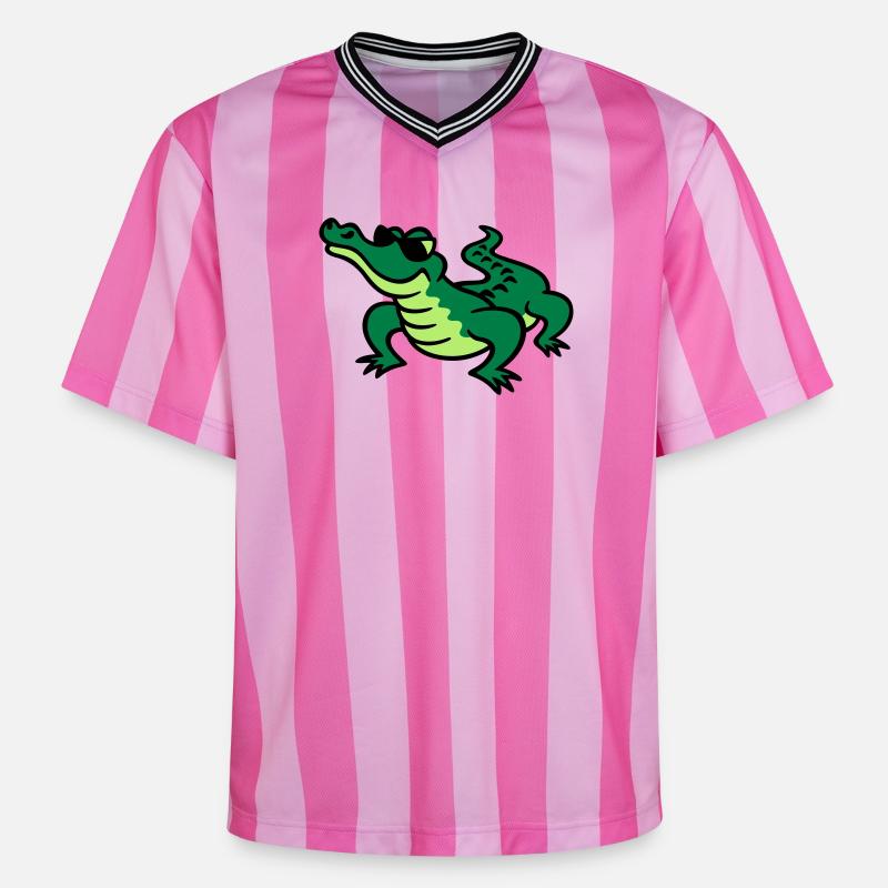 Cool Croc - T-shirt de foot unisexe en mesh - rose/rose rayures