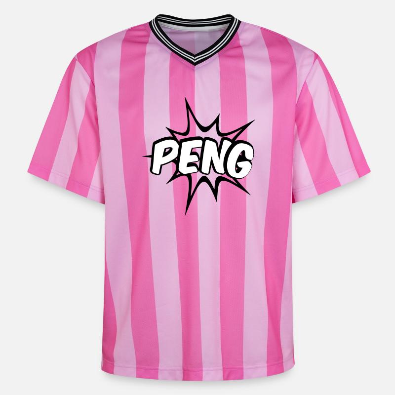 Peng Comic Design - T-shirt de foot unisexe en mesh - rose/rose rayures