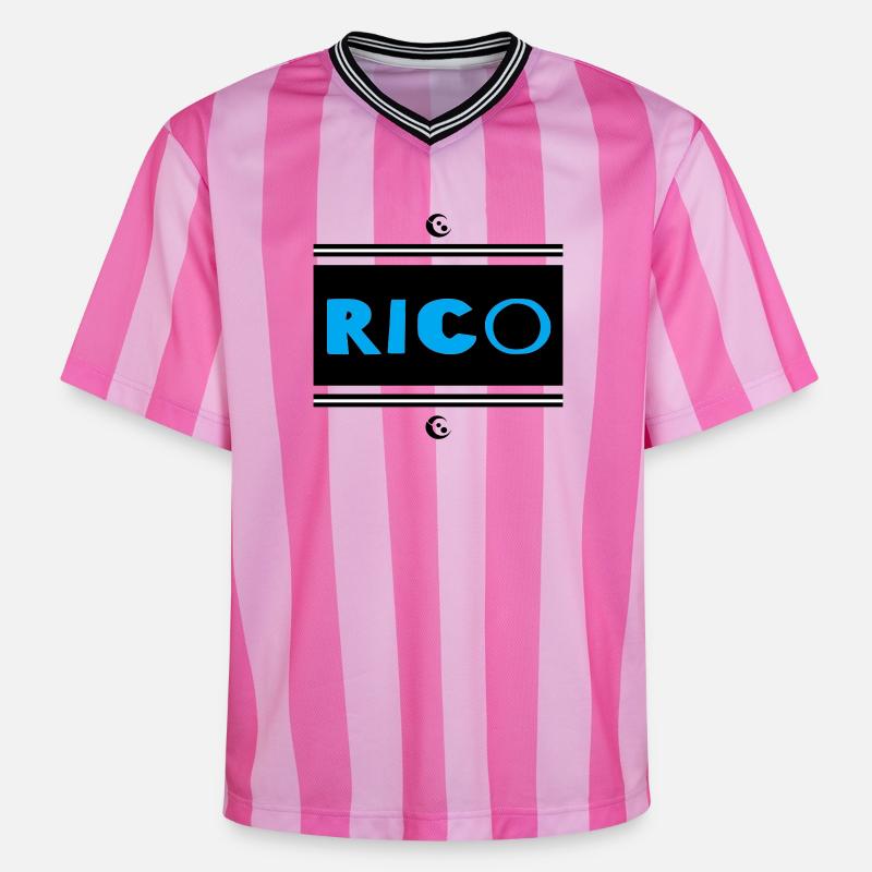 Rico - T-shirt de foot unisexe en mesh - rose/rose rayures