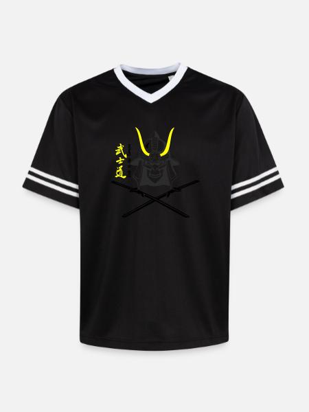Samuraihelm Kabuto 5 - Unisex Football Style Mesh T-Shirt - Rosa/Rosa Streifen