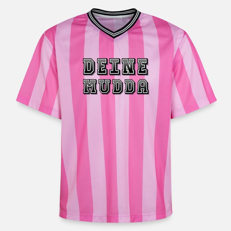 Votre Mudda - T-shirt de foot unisexe en mesh - rose/rose rayures