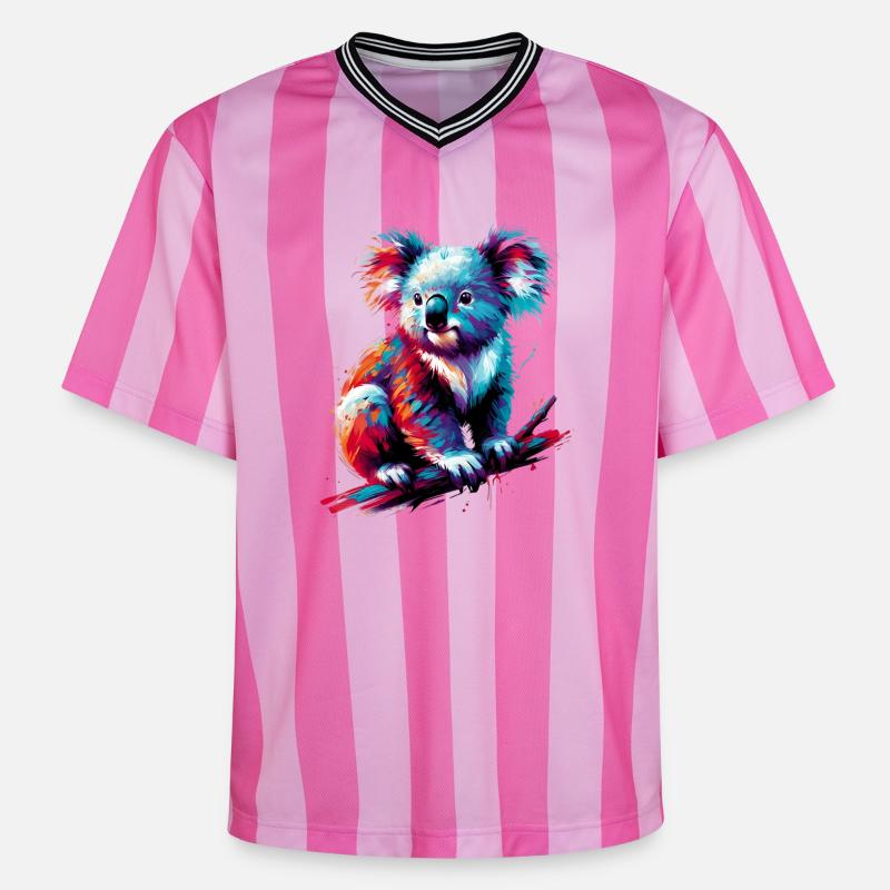 Koala - T-shirt de foot unisexe en mesh - rose/rose rayures