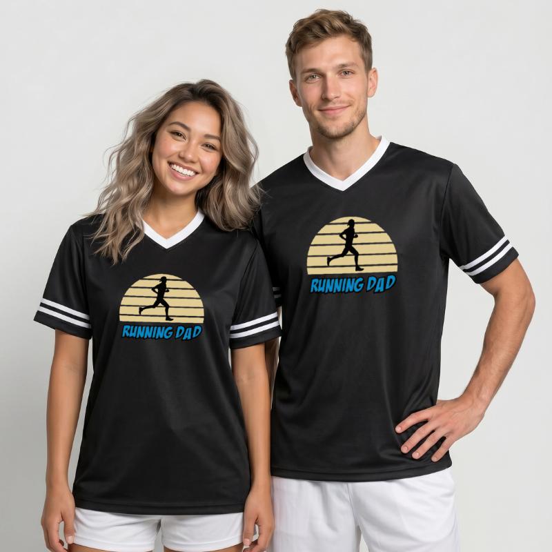 Running dad T-shirt de foot unisexe en mesh