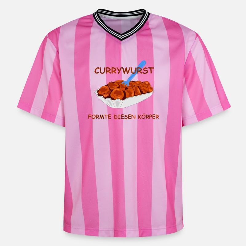 Currywurst - T-shirt de foot unisexe en mesh - rose/rose rayures