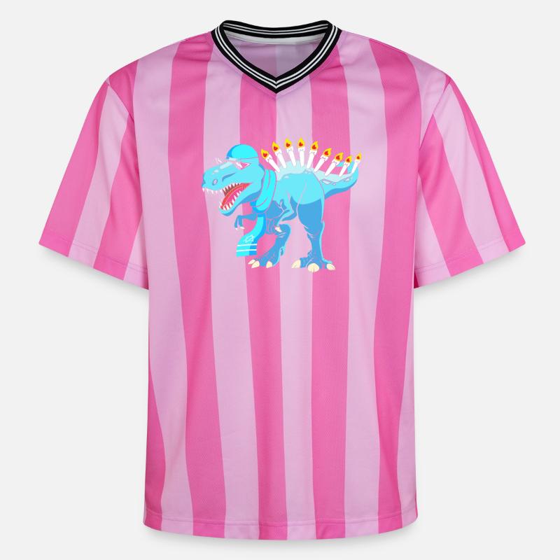 Hanoukka Hanoukka Hanoukka - T-shirt de foot unisexe en mesh - rose/rose rayures