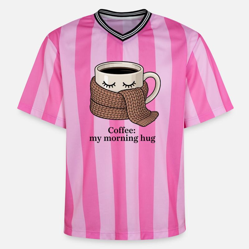 Mug chaud propre écharpe - T-shirt de foot unisexe en mesh - rose/rose rayures