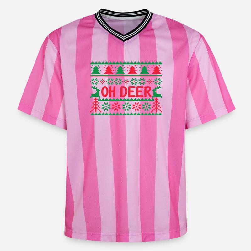 Pull moche - Oh Deer - T-shirt de foot unisexe en mesh - rose/rose rayures