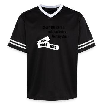 Values - Unisex Football Style Mesh T-Shirt - pink/pink stripes - Front - AI Model Female 172 light (172cm) & AI Model Male 178 dark (178cm)
