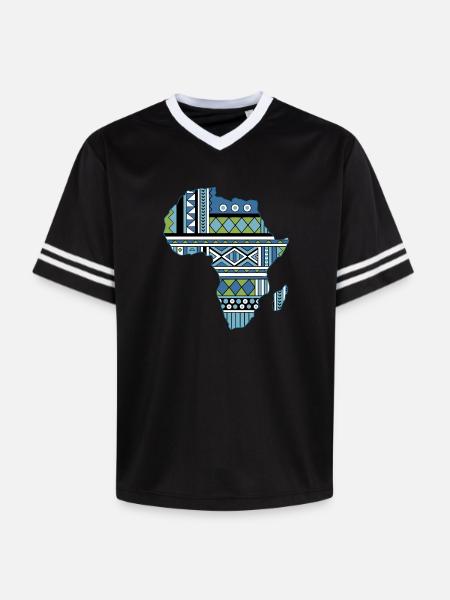 Africa Map Tribal - Unisex Football Style Mesh T-Shirt - pink/pink stripes