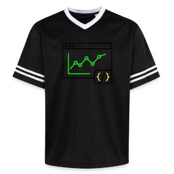 Web Analysis Chart Coding Browser Vector - Unisex Football Style Mesh T-Shirt - pink/pink stripes - Front - AI Model Female 172 light (172cm) & AI Model Male 178 dark (178cm)