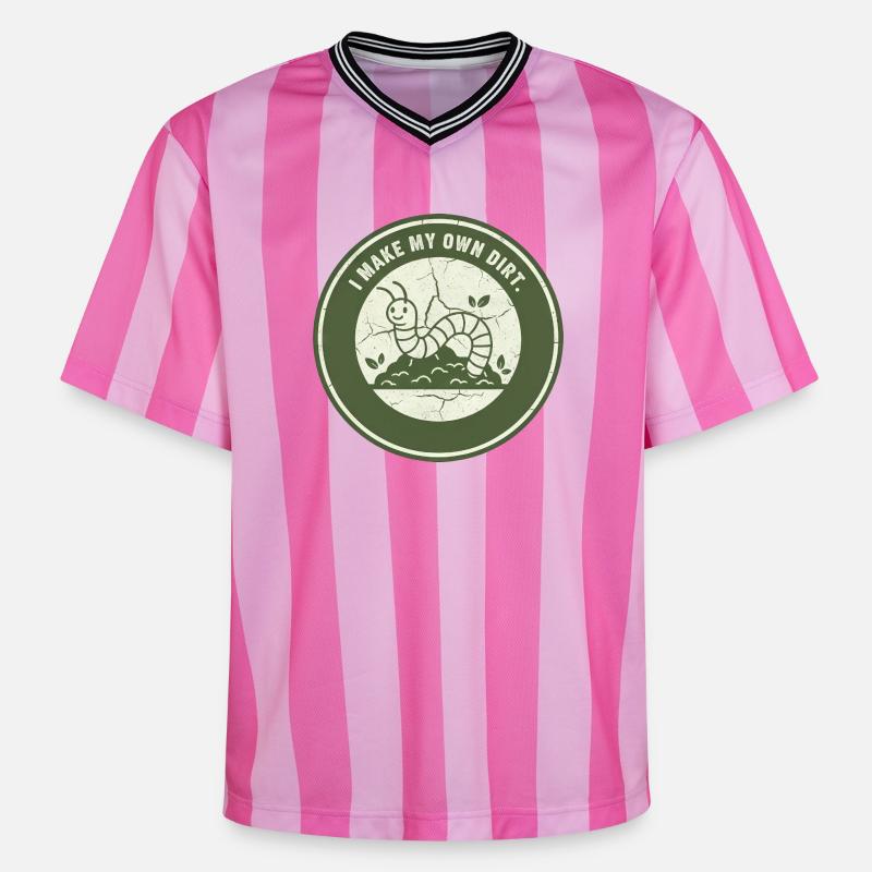 Compost de vers : sol indépendant - T-shirt de foot unisexe en mesh - rose/rose rayures