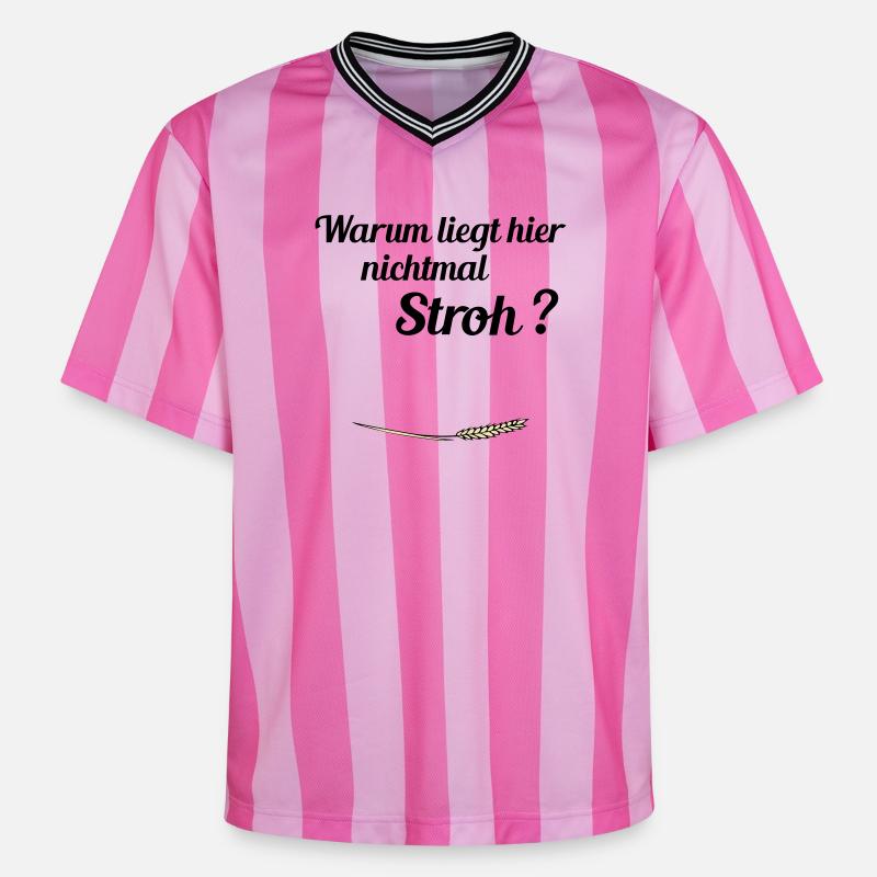 Pas de paille - T-shirt de foot unisexe en mesh - rose/rose rayures