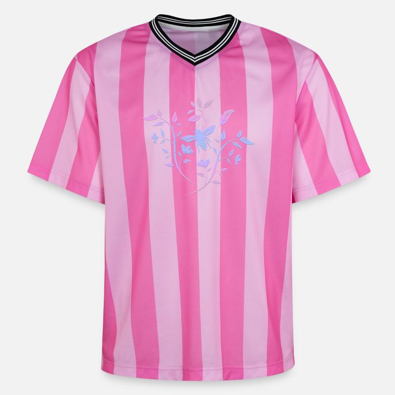 Source - T-shirt de foot unisexe en mesh - rose/rose rayures