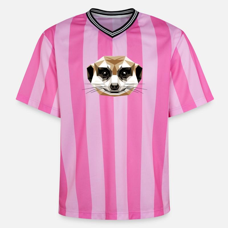Suricate Suricate Douce Mangouste Suricate - T-shirt de foot unisexe en mesh - rose/rose rayures